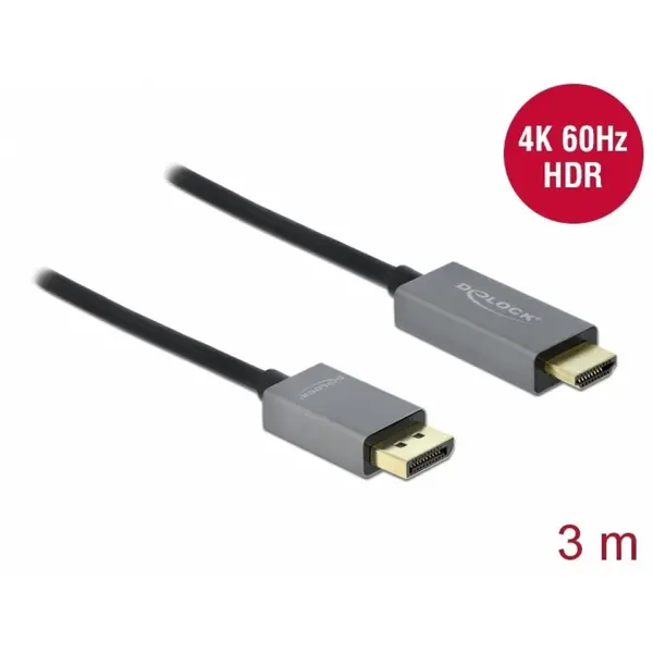 Delock Cablu activ DisplayPort 1.4 la HDMI 4K@60 Hz (HDR) T-T 3m, Delock 85930