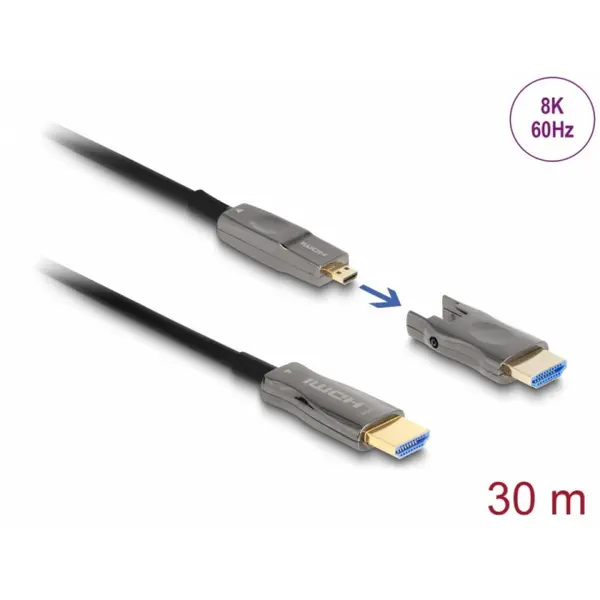 Delock Cablu activ optic HDMI 5 in 1 8K60Hz/4K144Hz T-T 30m, Delock 86010