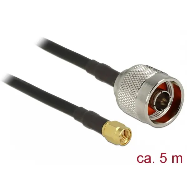 Delock Cablu antena N plug la SMA plug CFD200/RF200 5m low loss, Delock 89418