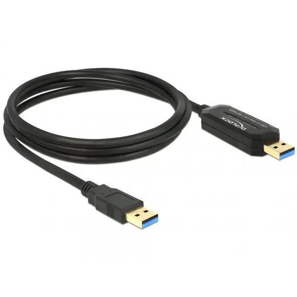 Delock Cablu Data Link + KM Switch USB 3.0-A 1.5m T-T, Delock 83647
