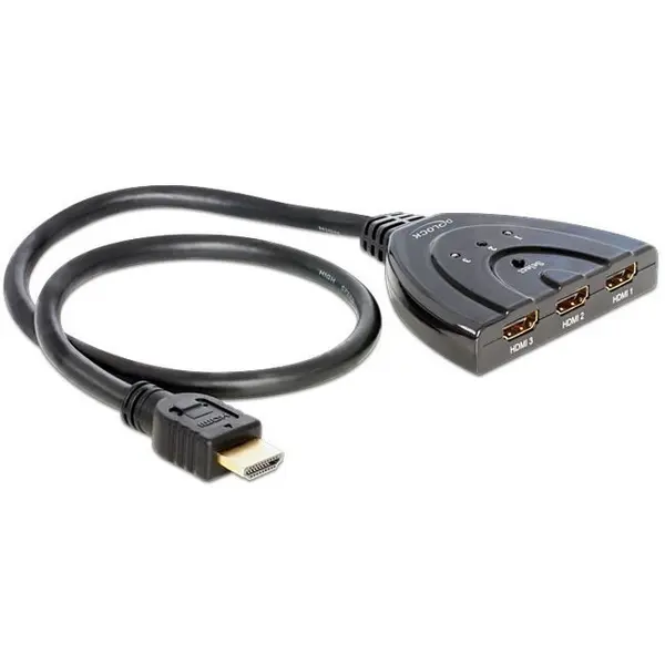 Delock Cablu Delock, HDMI tata/3 x HDMI mama, 60cm, Negru