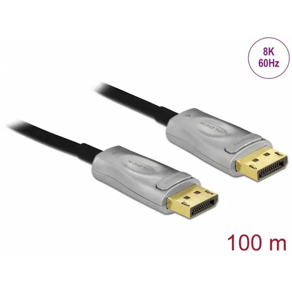 Delock Cablu DisplayPort activ optic v1.4 8K60Hz/4K144Hz T-T 100m, Delock 84143