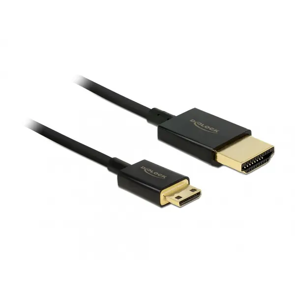 Delock Cablu HDMI la mini HDMI-C T-T 3D 4K 3m Activ Slim Premium, Delock 84779