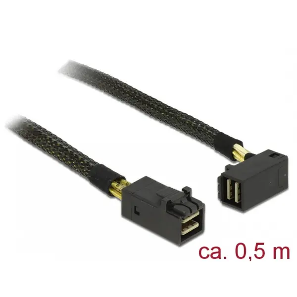 Delock Cablu Mini SAS HD SFF-8643 la Mini SAS HD SFF-8643 unghi 0.5m, Delock 83621
