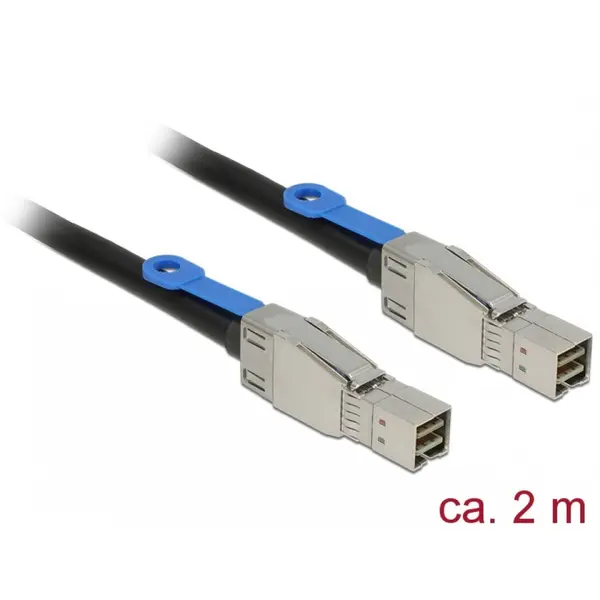 Delock Cablu Mini SAS HD SFF-8644 la Mini SAS HD SFF-8644 2m, Delock 83395
