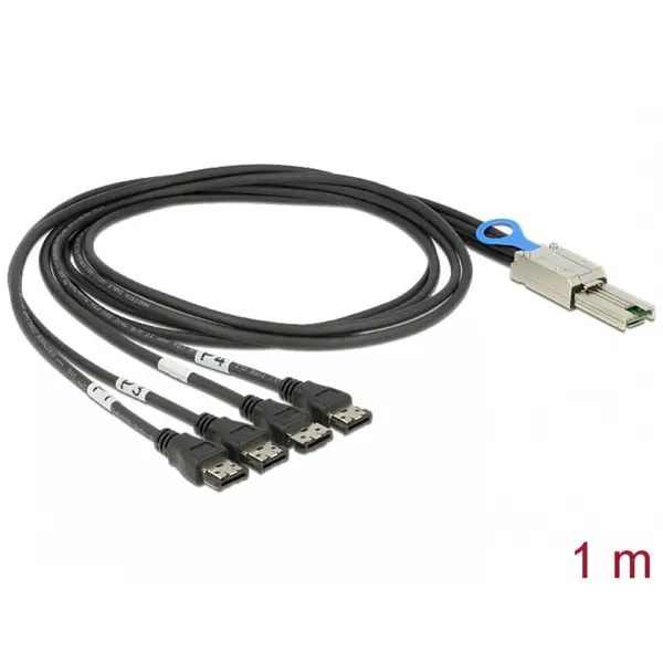 Delock Cablu Mini SAS SFF-8088 la 4 x eSATA 1m, Delock 83064