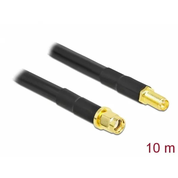 Delock Cablu prelungitor Delock 90446, conectori RP-SMA, tip cablu LMR300, impedanta 50 Ohm, cablu 10 m