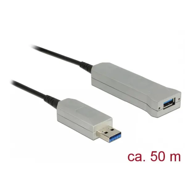 Delock Cablu prelungitor USB 3.0 optic activ T-M 50m, Delock 83740