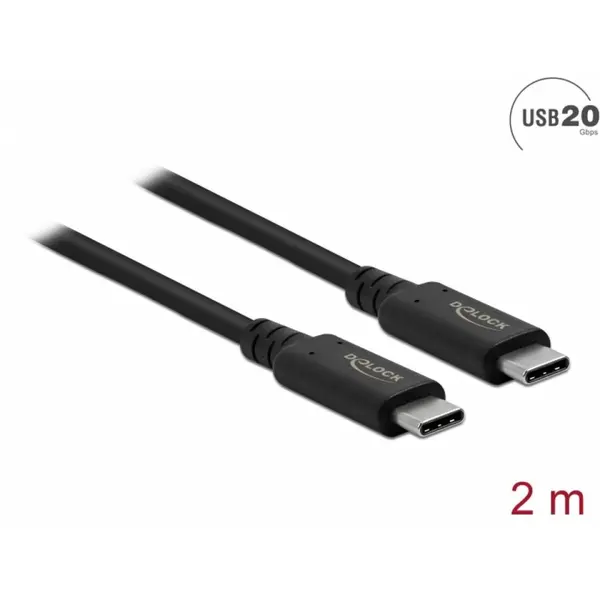 Delock Cablu USB-C 4 (Gen 2x2) 4K60Hz/PD 100W T-T 2m, Delock 86980