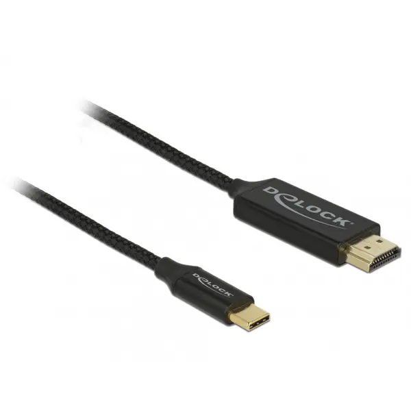 Delock Cablu USB-C la HDMI (DP Alt Mode) 4K 60Hz T-T 1m coaxial, Delock 84904