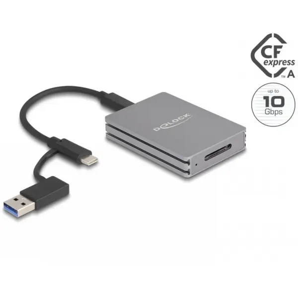 Delock Cititor de carduri Delock 91012, USB type C la CFexpress type A, Gri