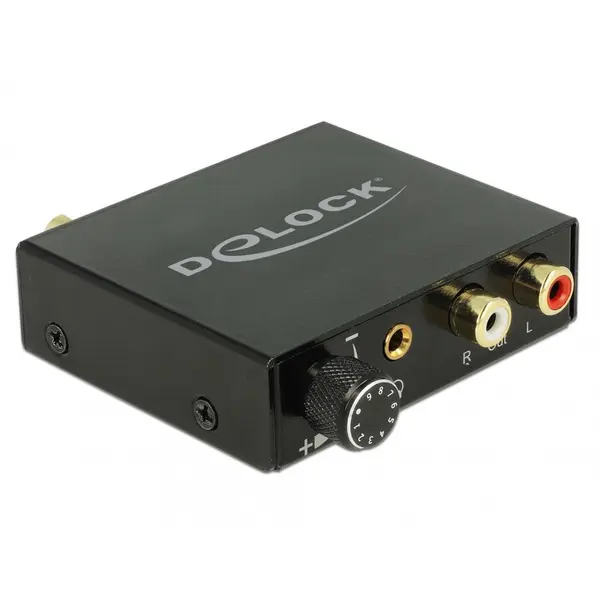 Delock Convertor Digital Audio S/PDIF la analog RCA HD cu Headphone Amplifier, Delock 63972