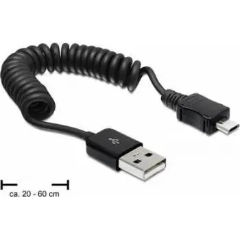 Delock Delock cable USB 2.0 AM-BM Micro coiled cable 20-60cm