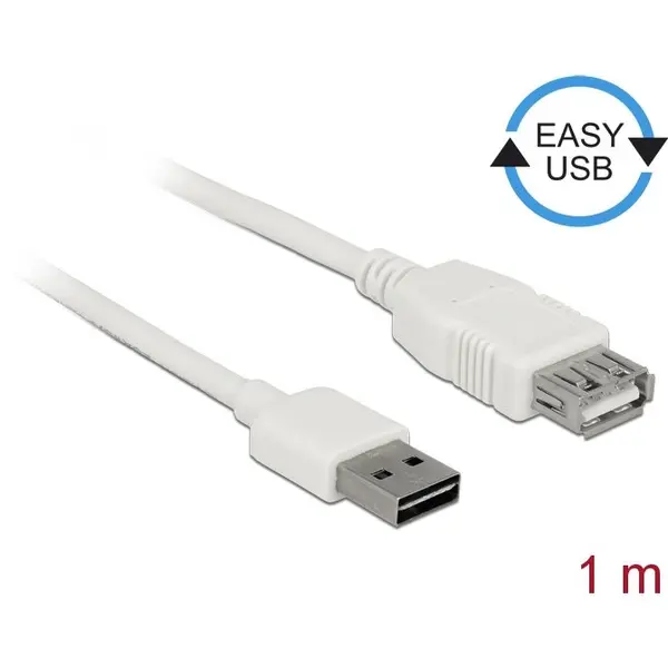 Delock Delock Cable USB AM-AF 2.0 1m Easy-USB White