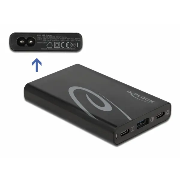 Delock Incarcator priza 2 x USB type-C PD 3.0 + 1 x USB-A 60W, Delock 41453