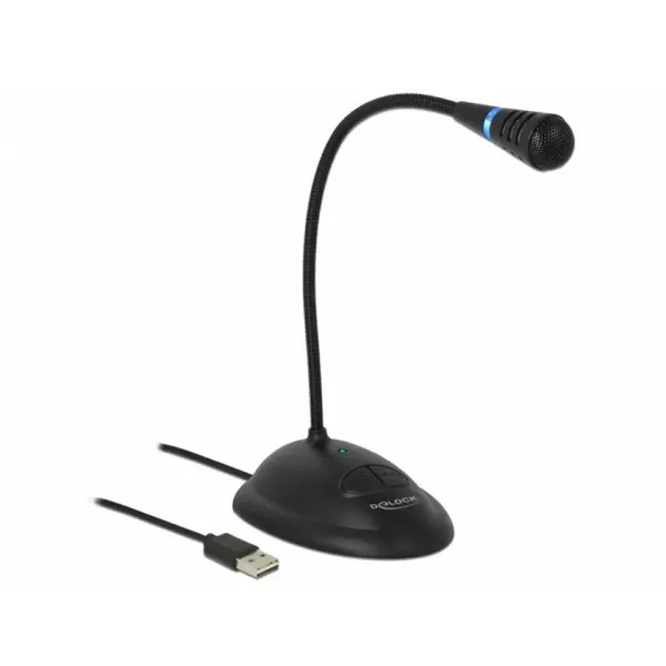 Delock Microfon USB cu baza si buton on / off, Delock 65871