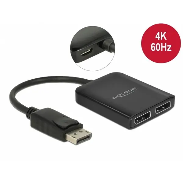 Delock Multiplicator DisplayPort 1.4 la 2 x DisplayPort MST, Delock 87768