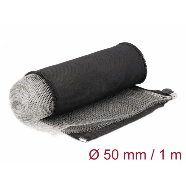 Delock Organizator cabluri cu fermoar rezistent la caldura 1m x 50mm Negru, Delock 20849