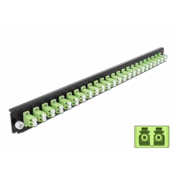 Delock Panoul frontal de legatura Delock 43362, 19 pentru carcasa 24 porturi LC Duplex OM5, Verde deschis