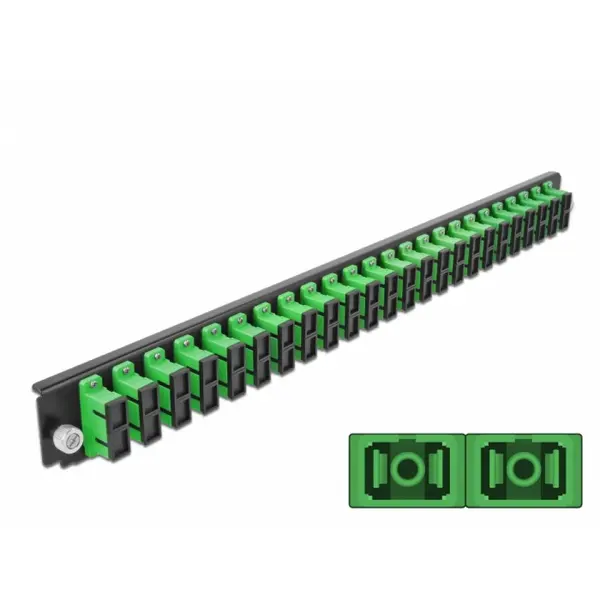 Delock Panoul frontal de legatura Delock 43364, 19 pentru carcasa 24 porturi SC Duplex OS2, Verde