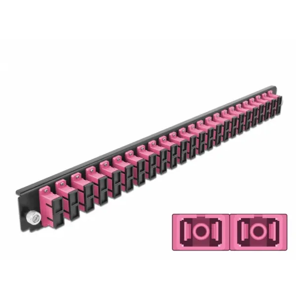 Delock Panoul frontal de legatura Delock 43367, 19 pentru carcasa 24 porturi SC Duplex OM4, Violet