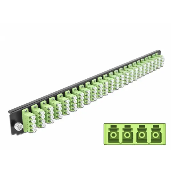 Delock Panoul frontal de legatura Delock 43374, 19 pentru carcasa 24 porturi LC Quad OM5, Verde deschis