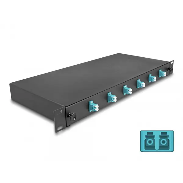 Delock Patch panel 19 fibra optica 6 x LC Duplex OM3 1U, Delock 66998
