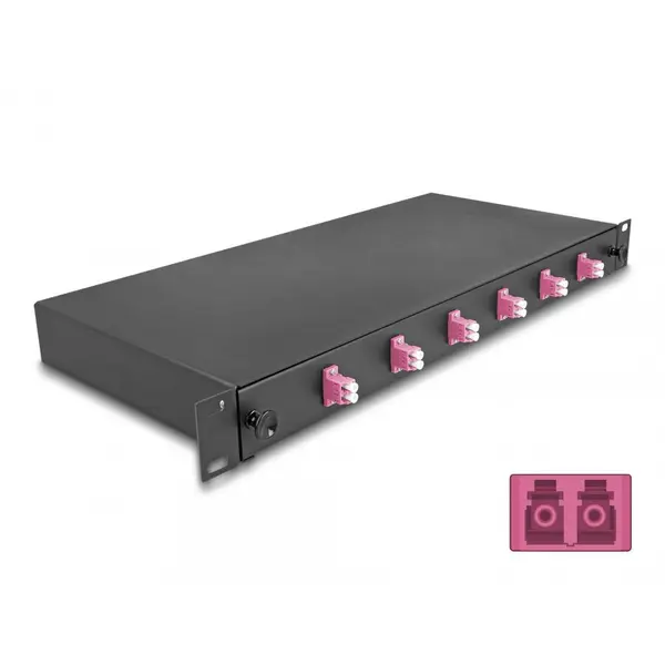 Delock Patch panel 19 fibra optica 6 x LC Duplex OM4 1U, Delock 66999