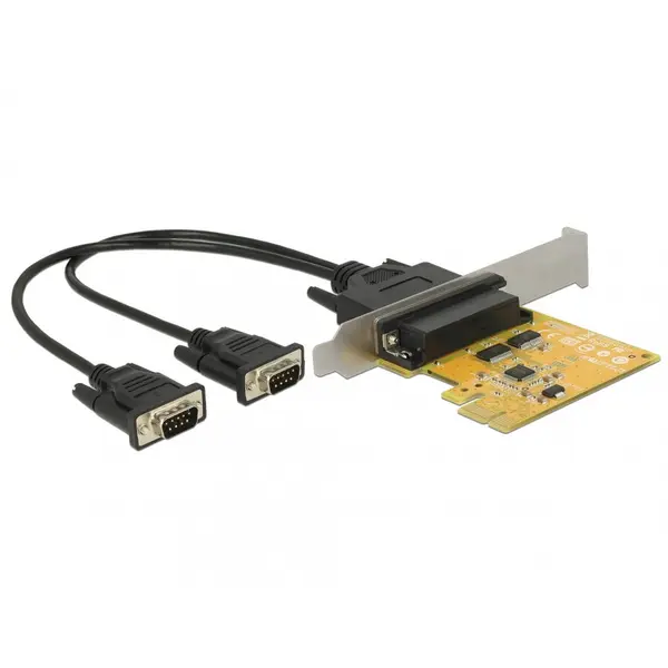 Delock PCI Express la 2 x Serial RS-232 high speed 921K protectie ESD, Delock 62996