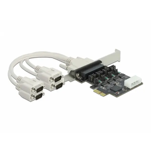 Delock PCI Express la 4 x Serial RS-232 cu alimentare 5V/12V, Delock 89895