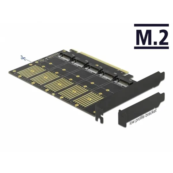 Delock PCI Express la 5 x M.2 Key B / 5 x SATA interne, Delock 90435