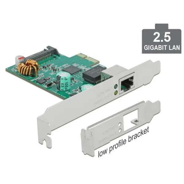 Delock PCI Express x1 la 1 x RJ45 2.5 Gigabit LAN PoE+ RTL8125, Delock 89139