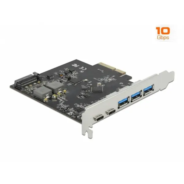 Delock PCI Express x4 cu 2 x USB 3.2 Type-C + 3 x USB-A, Delock 89064