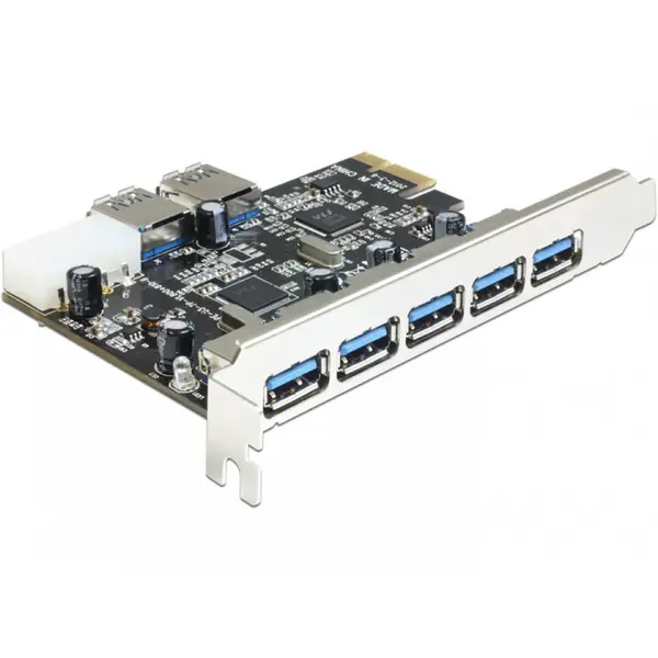 Delock Placa PCI Express cu 5 porturi externe + 2 interne USB 3.0, Delock 89355