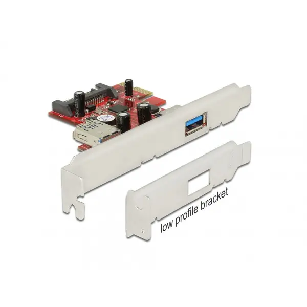 Delock Placa PCI Express la 1 x USB 3.0 extern si 1 x USB 3.0 intern, Delock 89273