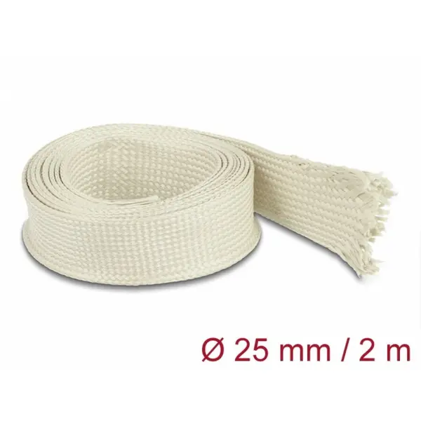 Delock Plasa/organizator cabluri din fibre de nomex 2m x 25mm Alb, Delock 20895