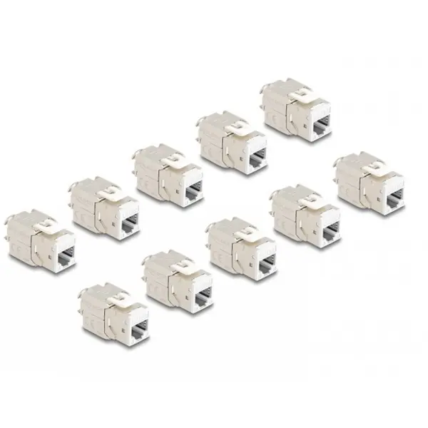 Delock Set 10 buc modul keystone RJ45 LSA Cat.6A toolfree Alb, Delock 88119