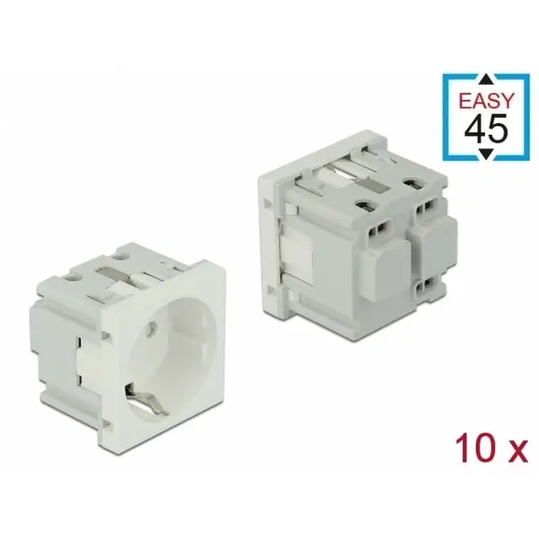 Delock Set 10 prize pentru carcasa Easy 45 Alb 45 x 45 mm, Delock 81320