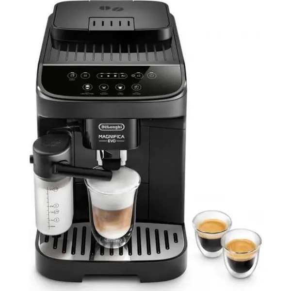 Delonghi Espressor automat De'Longhi Magnifica Evo ECAM 290.51.B, Carafa pentru lapte, Sistem LatteCrema, Rasnita cu 13 setari, 1,8l, 15 bar, 1450 W, Negru