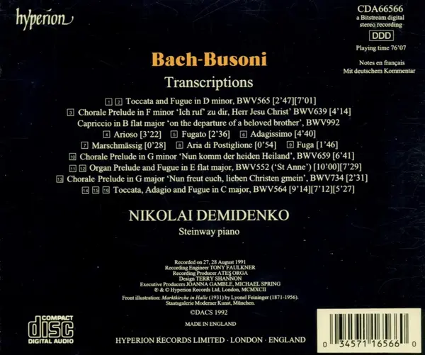 Demidenko Plays Bach-Busoni | Nikolai Demidenko