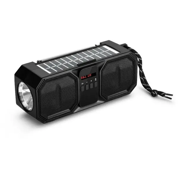 DENVER Boxa portabila Denver BTG-158, radio FM cu functie de acumulator solar, Negru