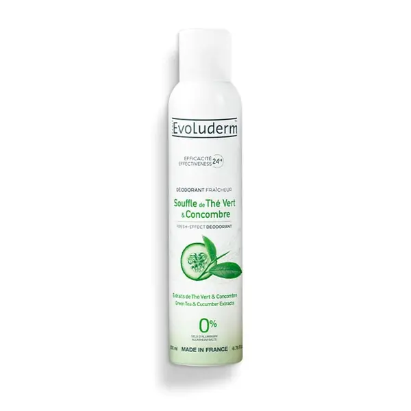 Deodorant 24h Fraîcheur Souffle de Thé Vert & Concombre, 200ml, Evoluderm