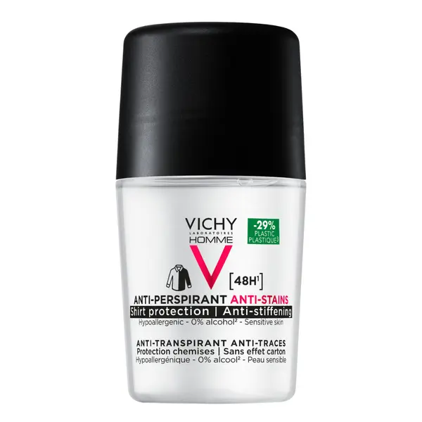 Deodorant roll-on Anti Stains 48h Homme, 50 ml, Vichy
