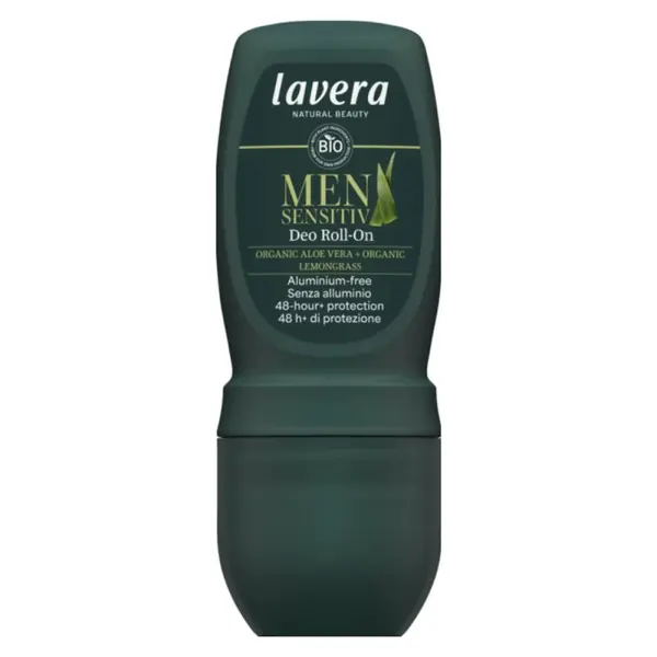 Deodorant Roll-on Bio cu Aloe Vera si Lemongras, Men Sensitiv, Lavera, 50 ml