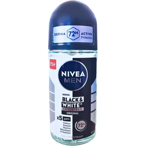 Deodorant Roll-On Men Invisible Black & White Power Nivea Deo, 50 ml