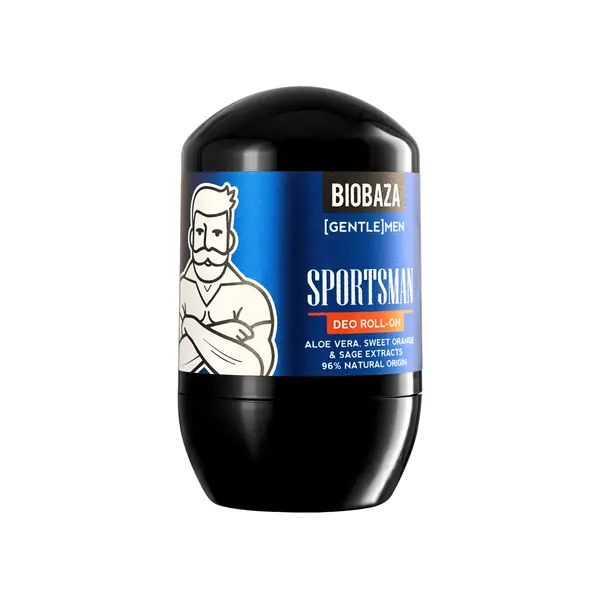 Deodorant roll-on pentru barbati cu Aloe Vera si Extract de portocala dulce & Salvie Sportsman, 50ml, Biobaza
