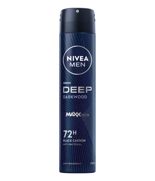 Deodorant spray pentru barbati Deep Darkwood Black Carbon, 200ml, Nivea