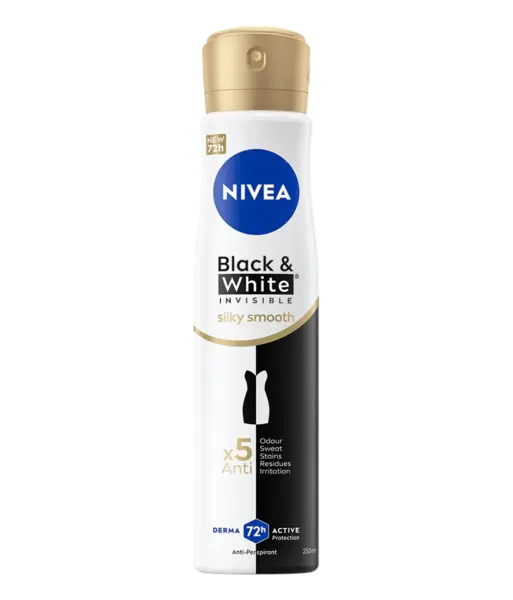 Deodorant spray pentru femei Black & White Silky Smooth, 250ml, Nivea
