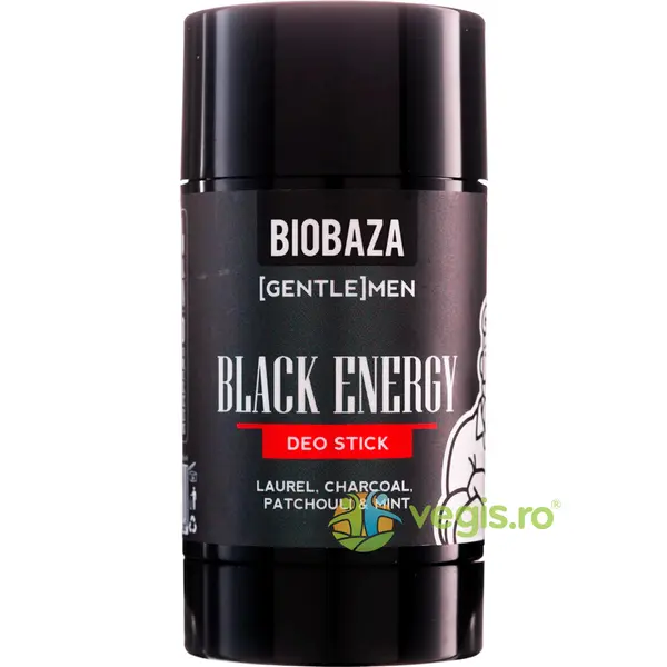 Deodorant Stick Natural pentru Barbati cu Carbune Activ si Menta fara Aluminiu Black Energy 50ml