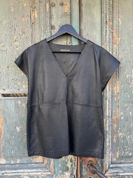 DEPECHE - Top Piele Negru Two - 38 EU